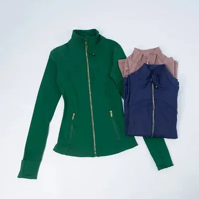 2026 Thin Sporty Long Sleeve Yoga Jacket Breathable Fitness Outerwear Women's Sportswear Gymnasium Top Gold Zipper Series