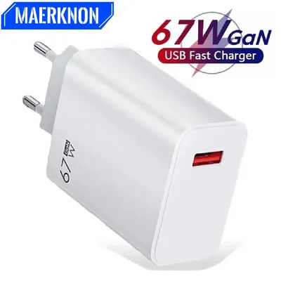 67W GaN USB chargeur Charge rapide Type C chargeur de téléphone adaptateur secteur pour iPhone Samsung Xiaomi Type C câble chargeur de Charge rapide