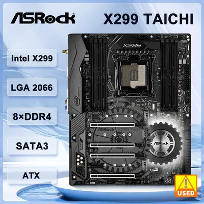 ﻿ ASRock Motherboard X299 Taichi intel X299 LGA 2066 support 9800X 10900X 10940 7940X 9920X 7800X cpu DDR4 128GB M.2 ATX ﻿