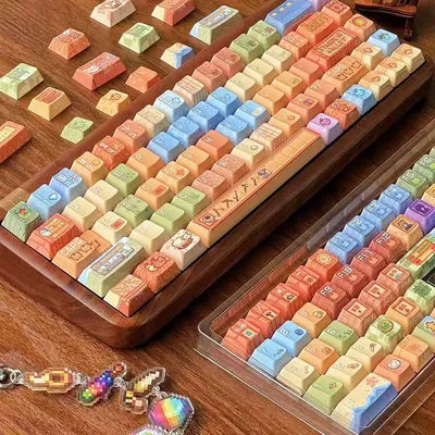 136 Keys Stardew Valley Theme Keycap Chreey PBT Five-side Dye-Sub High Value Personality Creative Mechanical Keyboard Keycaps