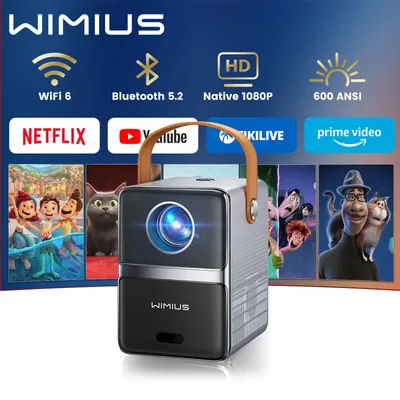 Wimius Mini Beam Portable Projector 4K 800ANSI Native 1080P Wifi6 BT5.2 Beamer Laser home theater proyector Movie Projectors
