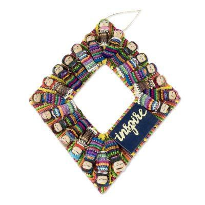 Inspire,'Handmade Maya Worry Doll Inspirational Wreath'
