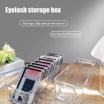 Transparent Eyelash Storage Box Makeup Organizer False Eyelashes Glue Pallet Holders Grafting Eyelashes Extension