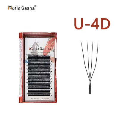 MARIA U 4D W Eyelashes Single Layer U Shape Eyelash Extensions Soft Lashes Makeup Mesh Volume Eyelash