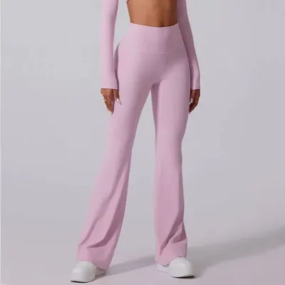 DOUMI Women's High Waist Yoga Pants Flared Leggings Gym Fitness Workout Runing Sport Leggings Control Tummy Yoga Wide Leg Pants
