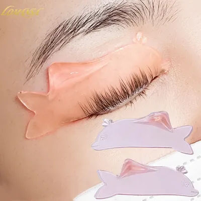 Lomansa 1 Pair Korea Dolphin Shape Silicone Eyelash Perm Lash Rod Shield Lash Softening Pads Eyelash Curler Lash Lifting Tool