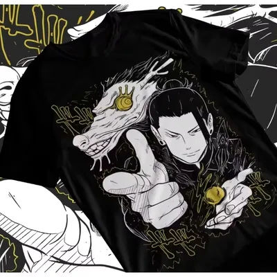 Trend Summer 2025 Cosplay Neutral Black and White Suguru Geto T-shirt Jujutsu Kaisen Geto JJK Horror Anime Shirt Soft Tees Tops