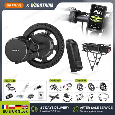 Bafang 36V 250W BBS01B BBS02B Mid Drive Motor 350W 500W Electric Bike Conversion Kit 8Fun Ebike Engine for 68-73MM with Battery