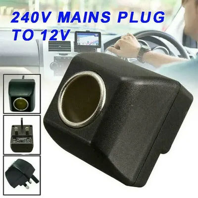 Power Converter Adapter For Car Electric Cigarette Lighter AC Adapter With Car Socket Auto Charger UK Plug 220V AC To 12V DC Use