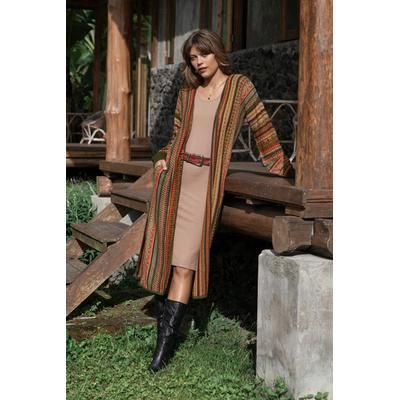 'Classic Andean-Made Acrylic and Baby Alpaca Blend Kimono'