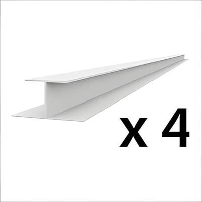 Proslat 8 ft. PROCORE PVC Slatwall H-Trim (4-Pack)