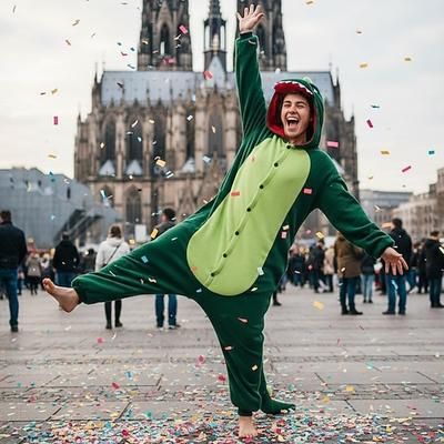 Pigiama Kigurumi Costume di fantasia Pigiami e camicie da notte Fantasia animale Dinosauro Cartone animato Caldo Pigiama Costume Divertente Adulti Unisex Uomini e Donne Natale Halloween Carnevale