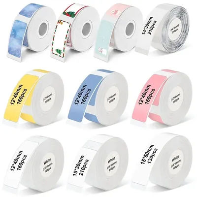 1Roll P12 P15 Thermal Label Sticker 12mm*40mm tape Compatible Phomemo D30 Q30 Marklife P11 P50 L12 DELI Q2 Labeller