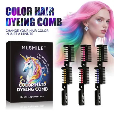 12 Colors Hair Chalk Temporary Coloring Kit, Vibrant Washable Hair Dye Combs for Adults, Party Festival Hair Styling Set