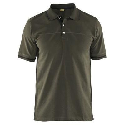 Polo Bicolore Vert Olive/noir Taille Xl - Blaklader