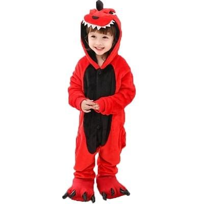 Pigiama Kigurumi Costume di fantasia Pigiami e camicie da notte Fantasia animale Dinosauro Cartone animato Caldo Costume Divertente Comodo Unisex Ragazzi e Ragazze Natale Halloween Carnevale Feste