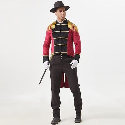 Costume di fantasia Giacca da circo direttore di circo Retrò Vintage Vittoriano Stile militare Adulti Per uomo Halloween Carnevale Feste Performance Mascherata Costumi di Halloween facili Vestirsi