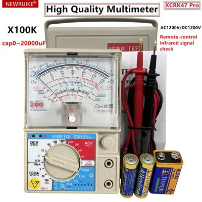 Multimètre analogique de haute précision XCRK47Pro, ampèremètre, voltmètre, anti-brûlure, haute précision, 1200V, RX100K