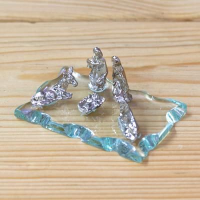 Immortal Hope,'Inspirational Handmade Metal Alloy and Glass Nativity Scene'