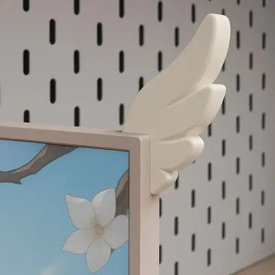 3D Printing Cute Decorative Ornaments E-sports Room Pink Wings Monitor Decorative Ornaments Creative Decoration Crafts Figurines