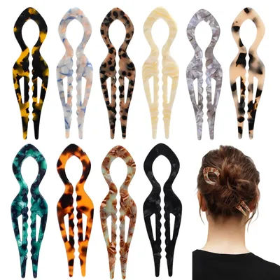 4 pieces of new-style acetic fish tail hairpin, elegant and fashionable hairpin for ladies, perfect for bun hairstyle clips