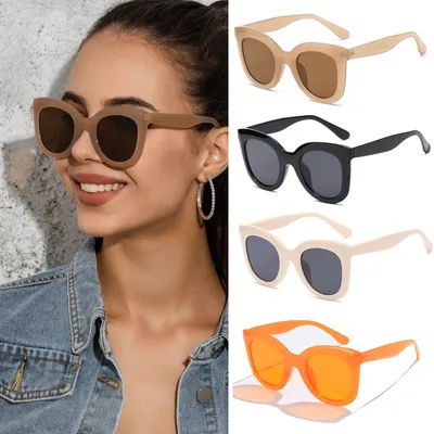 Cyclisme 1/4 ensemble Vintage femmes lunettes de soleil œil de chat marque de luxe gelée couleur cadre lunettes de soleil femme cadre épais lunettes UV400