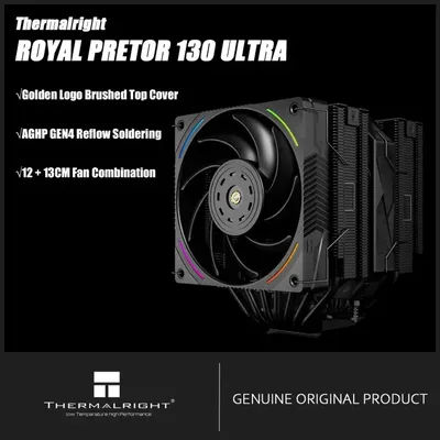 Thermalright ROYAL PRETOR130 ULTRA BLACK CPU Air Cooler7 Heat Pipe AGHP GEN4.0 A-RGB For LGA1851/1700/1200/115X /2011/2066 AM5/4