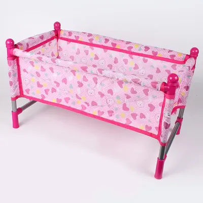 Reborn Baby Crib Foldable Lightweight Portable Doll Bed Furniture for 9 to 12 Inch Dolls Pretend Play Nursery Decoration