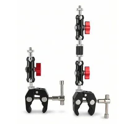Bras magique pour appareil photo, Super pince avec Double rotule, pour moniteur Gopro DSLR, montage de lumière, accessoires de Studio de photographie