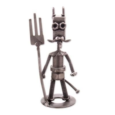'Devil-Themed Eco-Friendly Recycled Auto Part Figurine'