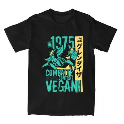 1975 UFO Robot t-shirt pour hommes femmes col rond pur coton Goldorak Robots t-shirt t-shirt vêtements de fête