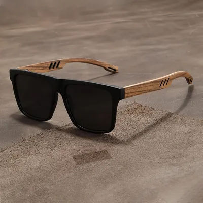 Lunettes de soleil rétro en noyer, ultralégères, carrées, polarisées, exquises, à la mode, pour hommes et femmes, pour la conduite en plein air, la plage et les voyages, 1 pièce