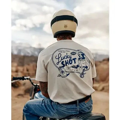 Mode homme tendance haut Sports de plein air à manches courtes imprimé coton T-Shirt sport haut ample T-Shirt style décontracté respirant unisexe