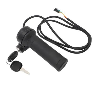 Electric Bike Throttle Grip Universal Electric Bicycle Scooter Waterproof Speed Wire Twist Throttle Grip with 2 Keys