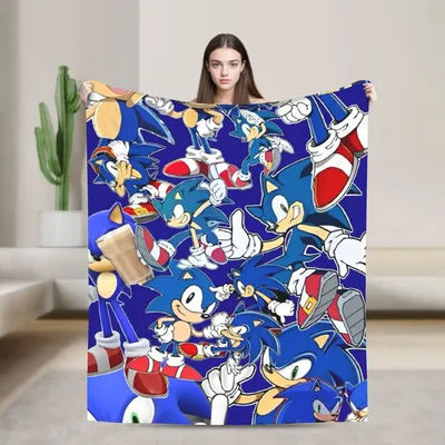 Shadow Game Blanket Cover Soniced Cartoon Flannel Throw Blankets Bedding Couch Decoration Ultra-Soft Warm Bedspread