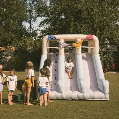 Adult Kids Inflatable Bouncer with Double Water Slide for Outdoor Backyard Fun - Slides for Swimming Pool Area