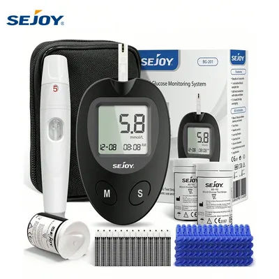 SEJOY BG -201 Glucosemeter Monitor Complete Kit With 50pcs Test Strips Blood Sugar Tester Diabetes Blood Glucose Meter