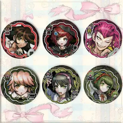 Peripheral Danganronpa Round Snap-in Brooches Rock Band Lapel Pins Badges Fan Collection Accessories Jewelry Handmade Gifts