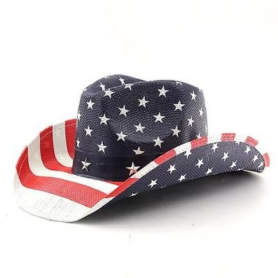 250° anniversario USA Retrò Vintage Far West Cappello da Cowboy Cappello da cowgirl Costume Unisex Mascherata 4 Luglio Feste Giorno dell'Indipendenza Adulti Cappello