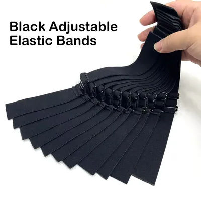 1/2/3 pcs Elastic Strap Black Adjustable Elastic Band Wig Cap Making Adjustable Straps can be sewn on the wig cap