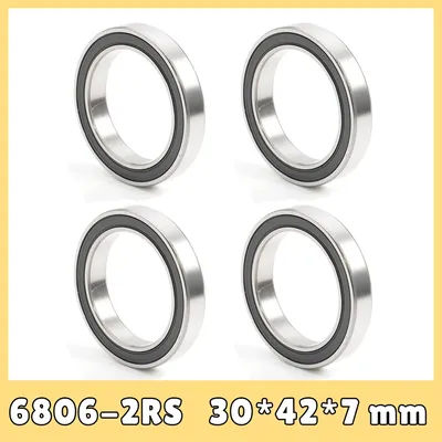 4Pcs 6806-2RS Ball Bearing 30*42*7 mm ABEC-3 C2 Chrome Steel Double Sealed 6806RS Bicycle Bearings Bicycle BB30 Bracket Bottom