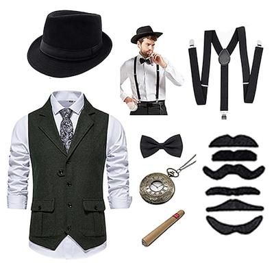 Anni Ruggenti Anni 1920 Retrò Vintage Abiti Gilet Cappello Panama Il grande Gatsby Gentiluomo Moda Costume Per uomo Natale Halloween Carnevale Balli di fine anno Addio al Nubilato Festival Adulti