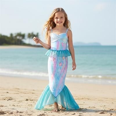 Sirena Principessa Sirena Vestito Costume per festa a tema Cosplay for Ragazze Bambini Carnevale Mascherata Settimana del libro Feste Ferie