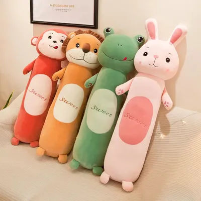 Long Bar Zoo Series Cartoon Kawaii Plush Doll Pillow, Bed And Sofa Decoration Ornament Sleeping Companion Toy To Children Gift