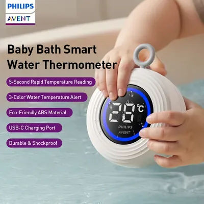 Thermomètre de bain numérique Philips Avent pour bébé, lecture rapide en 5 secondes, rechargeable par USB, matériau ABS sûr, jauge de température de l'eau flottante pour enfants