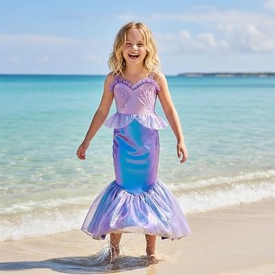 Sirena Principessa Vestito Costume per festa a tema Film Cosplay for Ragazze Bambini Carnevale Mascherata Settimana del libro Vacanza Feste Ferie