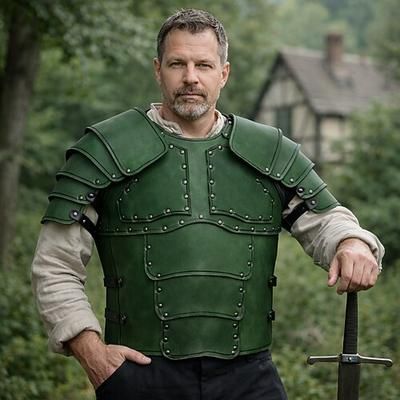 Retrò Vintage Medievale Rinascimento Armatura Vichingo Ranger Costume Unisex Fantasia Halloween Carnevale Fiera Rinascimentale LARP Adulti Armatura per spalle Guardia del torace