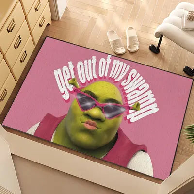funny Classic Home Bedside Rug Kitchen Bath Floor Mat Hallway Balcony Carpet Green Face Entrance Doormat hogar Decor s-Shreks