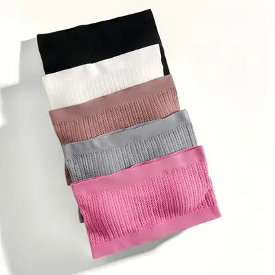 Haut tubulaire sans couture femmes soutien-gorge sans bretelles haut court femme sport Bandeau soutien-gorge sous-vêtements côtelés été Invisible intimes M-XL