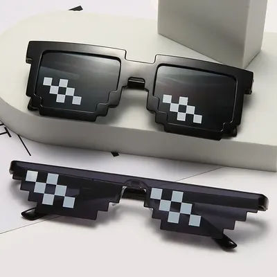 Lunettes de soleil rétro en mosaïque pour hommes, lunettes de soleil robot Gamer noires, lunettes de soleil vintage, lunettes de fête cool